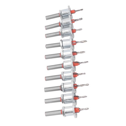 10PCS Countersink Drill Bits with Adjustable Stop for Wood Plastic Soft Metals