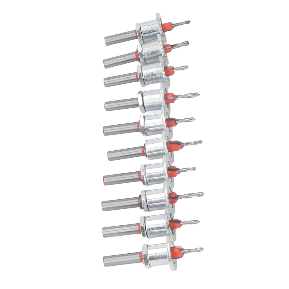 10Pcs Countersink Drill Bits With Adjustable Stop For Wood Plastic Soft Metals 8181332237622