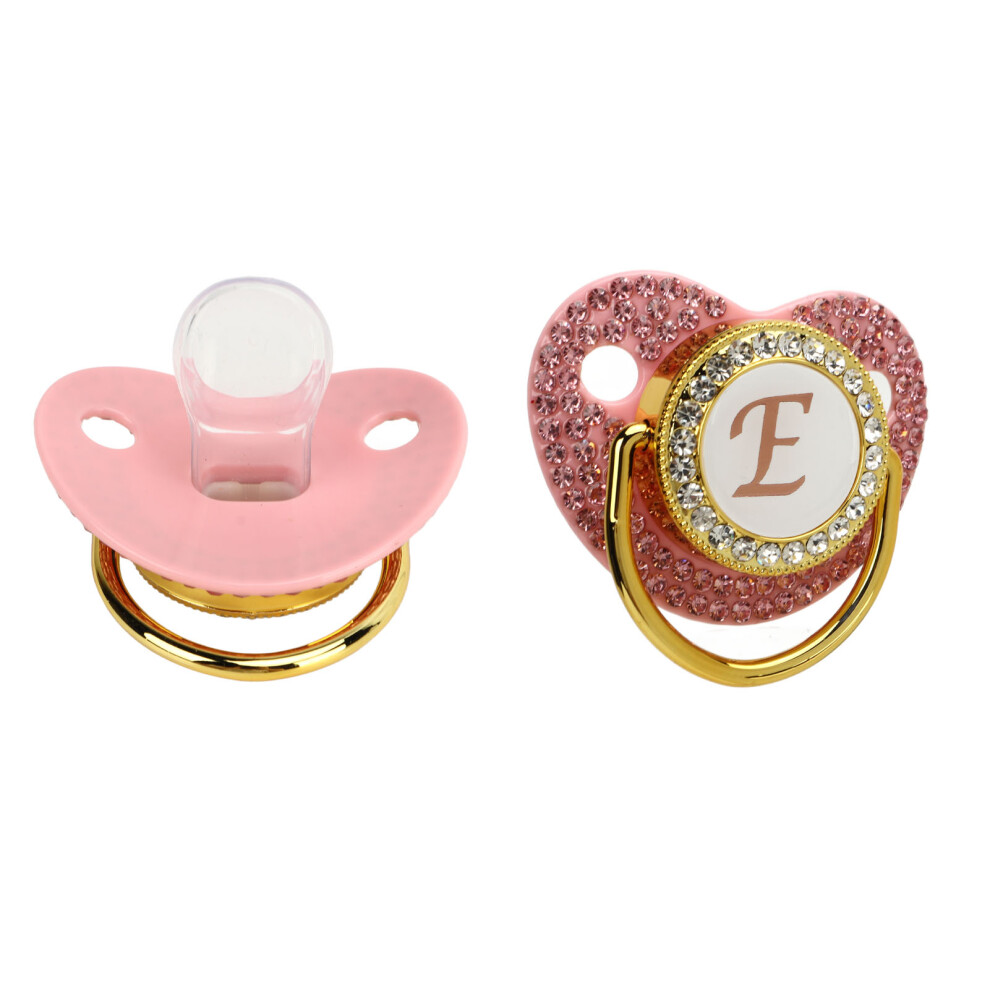 Golden Baby Pacifier with Rhinestones, Silicone, for 6-18 Months-image-OPC-PJBCGHH-NEW