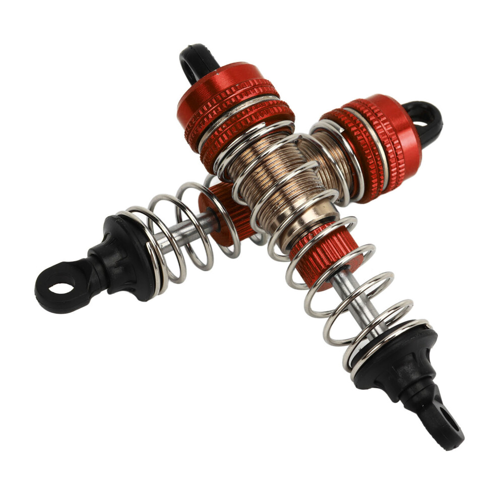 2 Pcs Aluminum Rc Shock Absorber 76Mm Oil Dampers For 1/16 Car Red 7901332242492