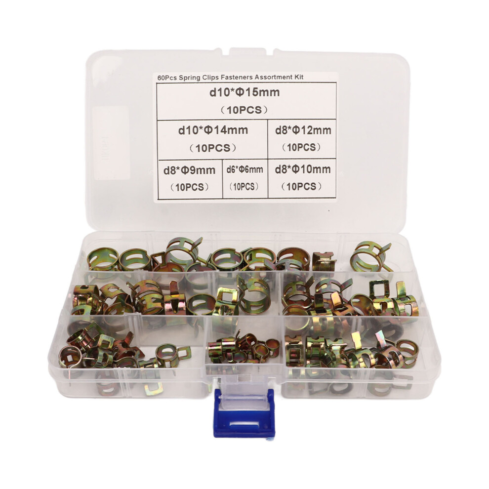 60Pcs Ear Hose Clamp Kit With Pliers Storage Box, Multiple Sizes 5001332242927