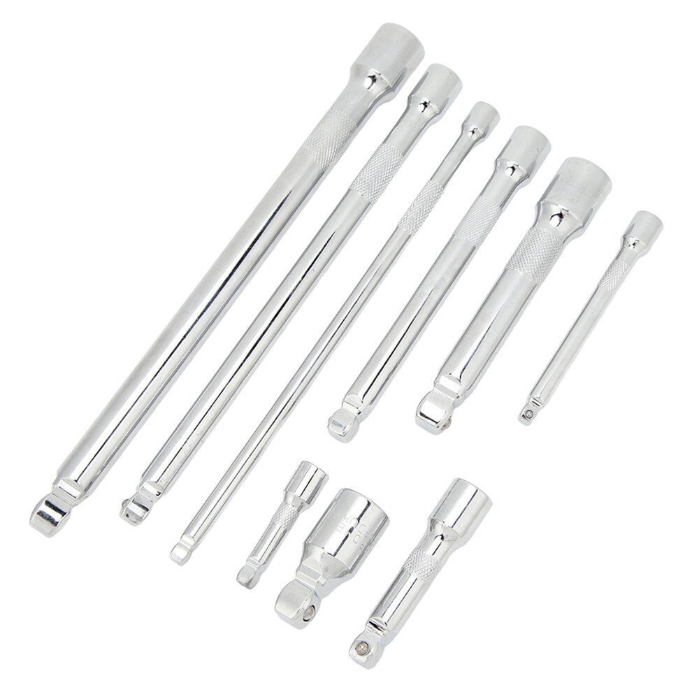 9 Piece Wobble Extension Bar Kit For 1/4In 3/8In 1/2In Drive With Storage Case 7601332243023