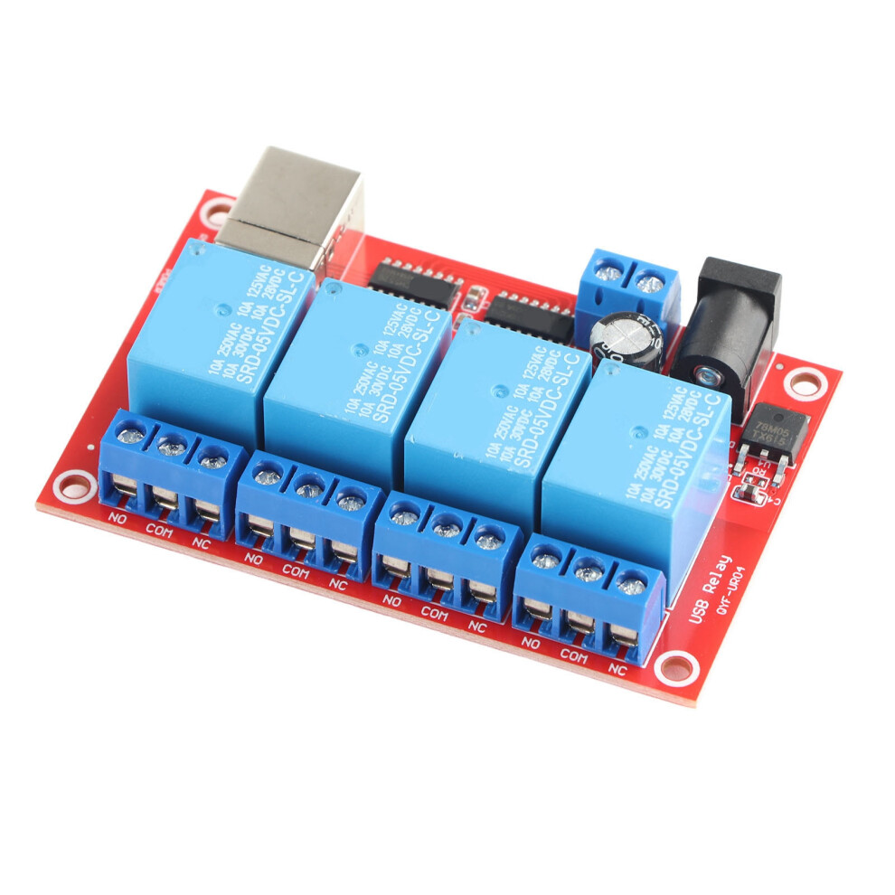 4 Channel Usb Relay Module 5V 10A Dc/Ac Control Plc Board 4921332244756