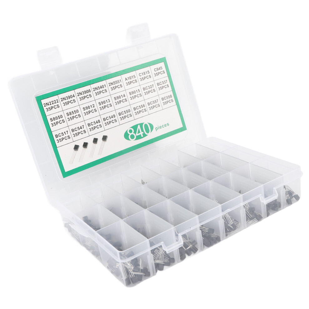 Electronics Transistor & Diode Kit 840Pcs Bc337 Bc549 A1015 Power Assortment 8421332245679