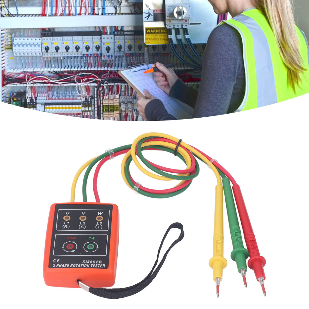 Sm852b 3 Phase Rotation Indicator Portable Ac Voltage & Current Monitoring Tool 7631332245741