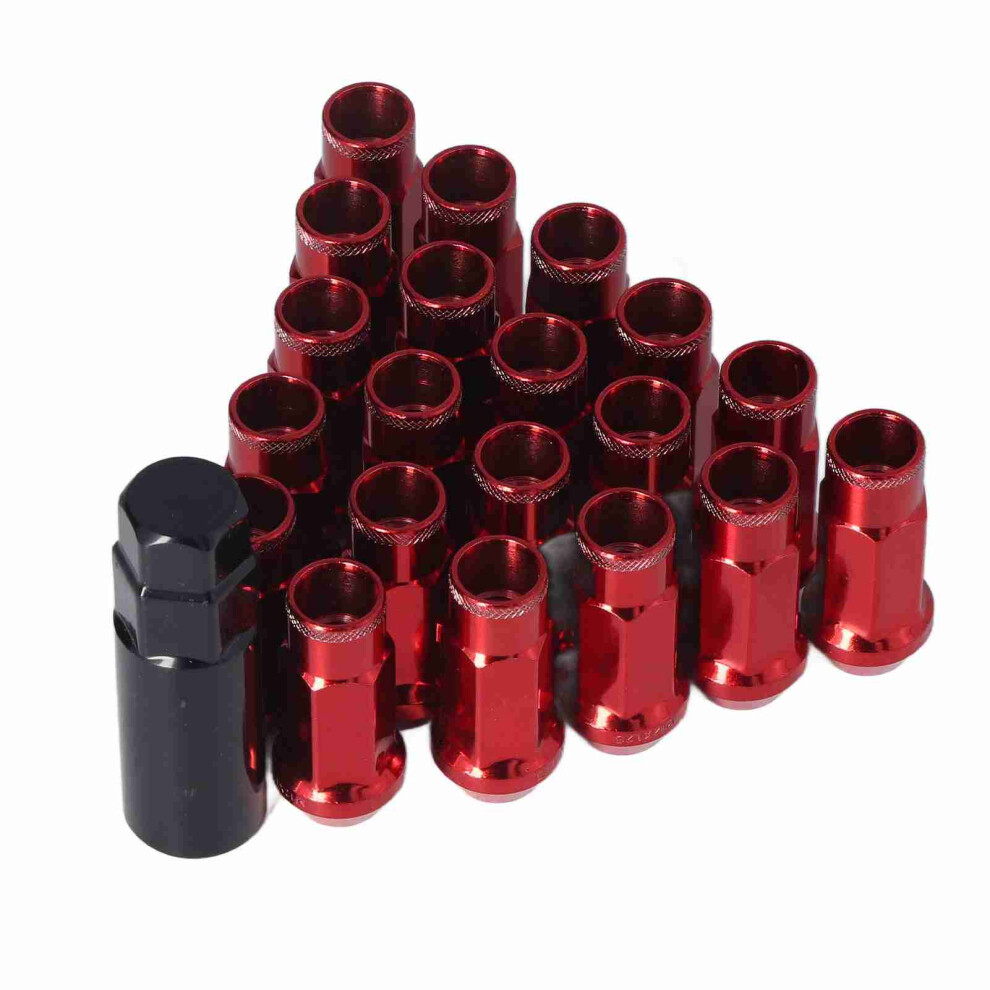 20Pcs M12x1.25 Metal Wheel Lug Nuts Universal Car Red 9121376183898