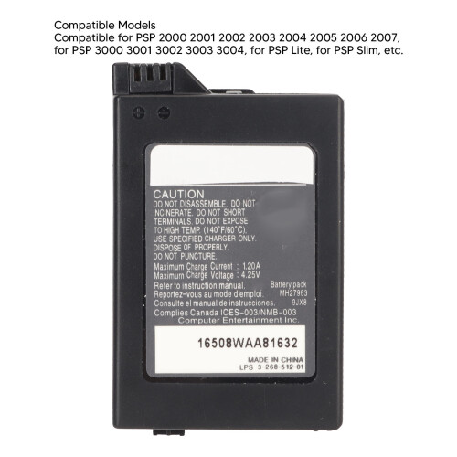1200mAh 3.6V Lithium Polymer Battery Pack for PSP 2000/3000/SLim 2