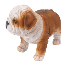 Resin Englischer Bulldog Welpenstatue Garten- und Verandadekoration Robustes Rasenornament