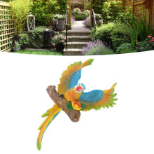 Langlebige Resin-Außendeko hängender Papagei Gartenornament, Blau, 25,5x9x40cm