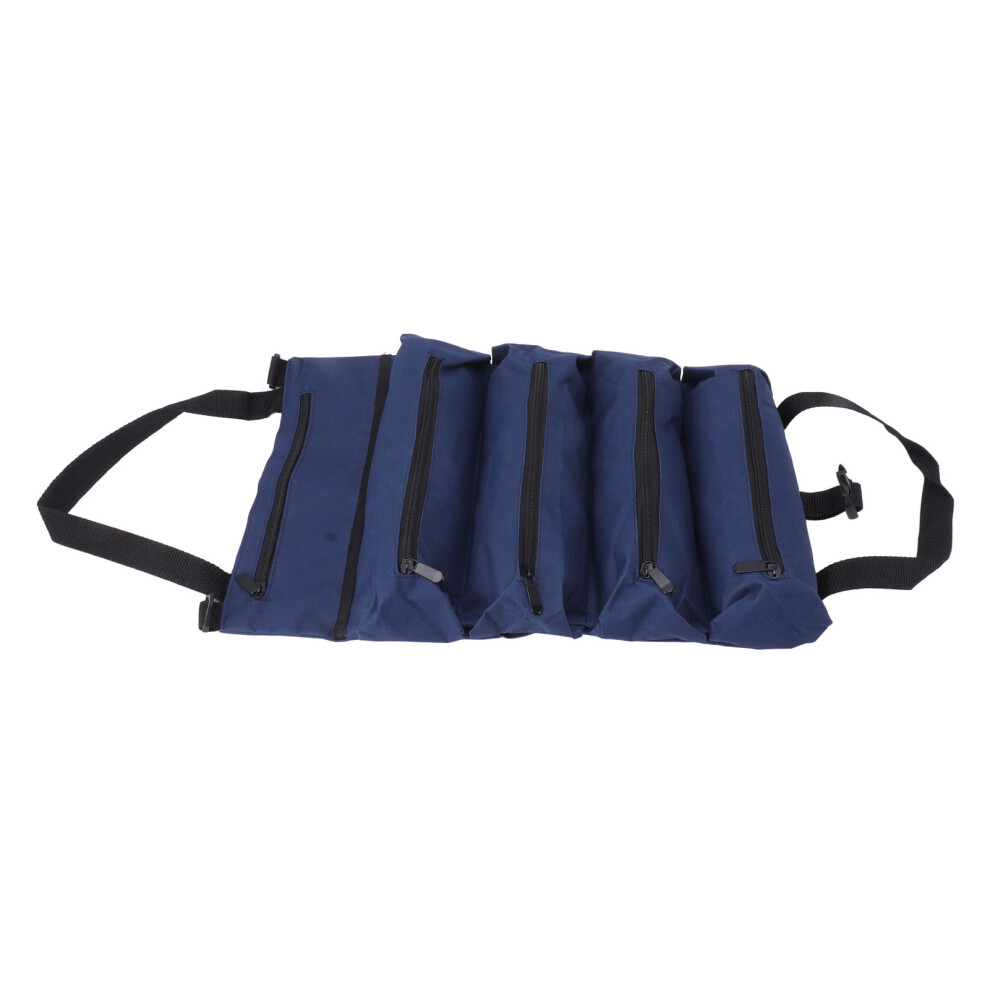 Roll Up Tool Bag With 5 Zipper Pockets, Blue, 4629Cm Portable Oxford Storage 6921332258553