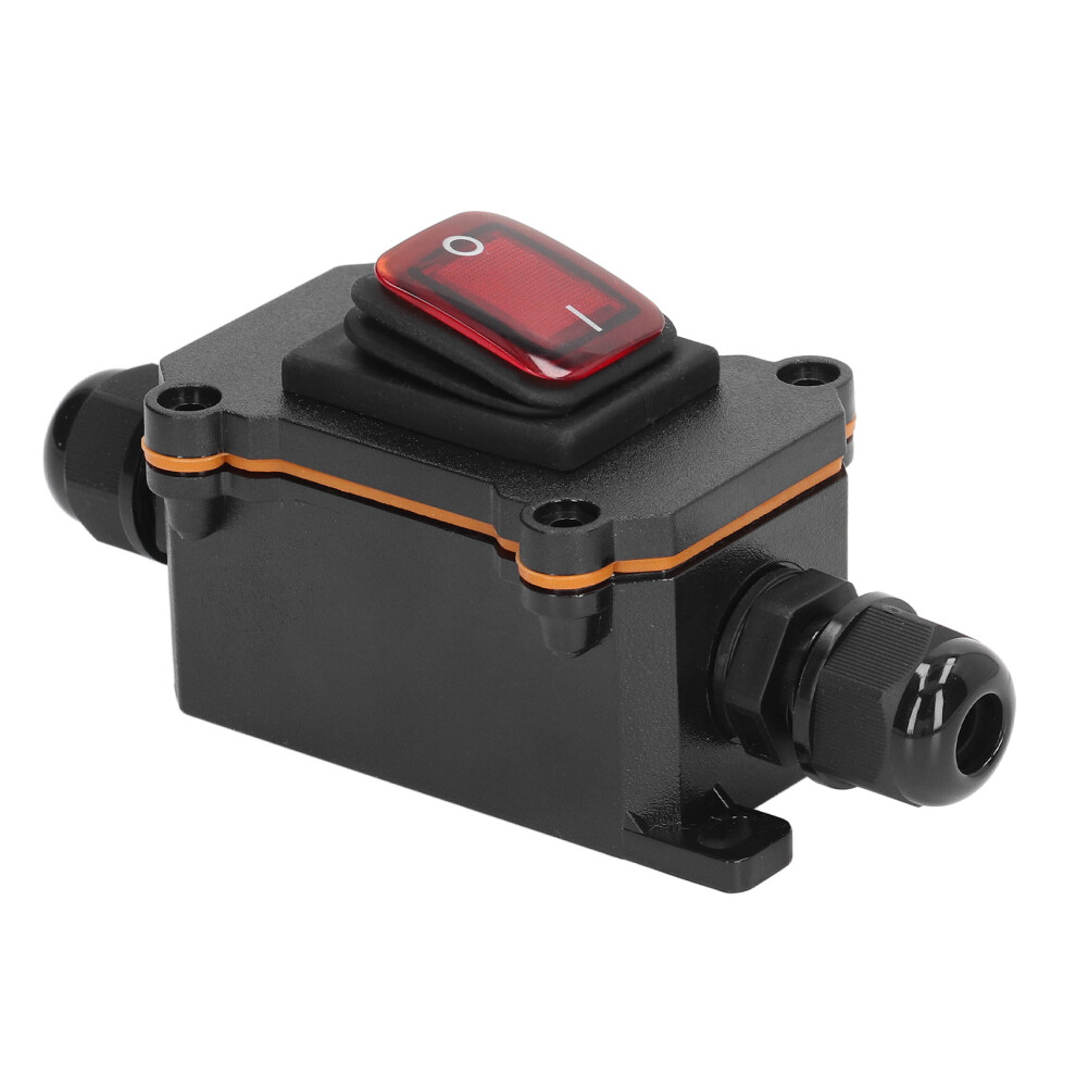 Ip65 Waterproof 4 Pin 2 Position Inline Cord Switch With Rocker Button Red 5041332260477