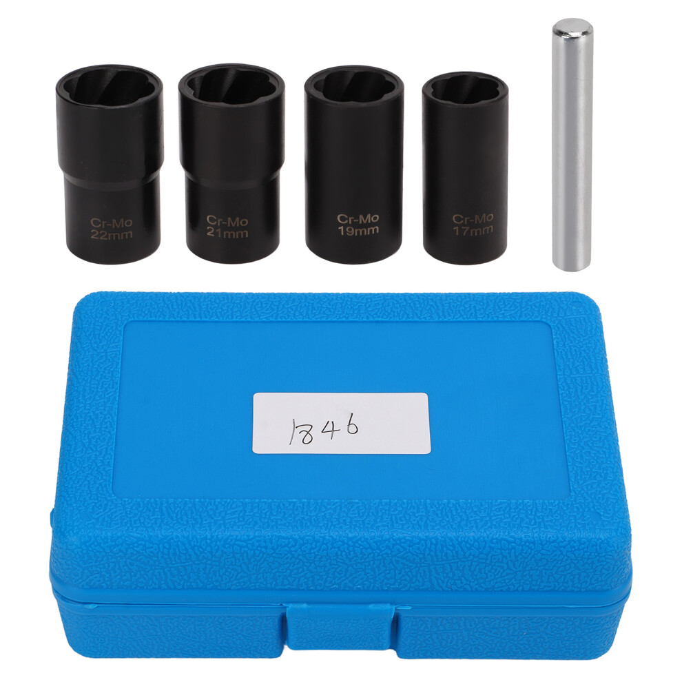 5Pcs Lug Nut Extractor Tool 1/2In Drive Metric 17 9121376186684