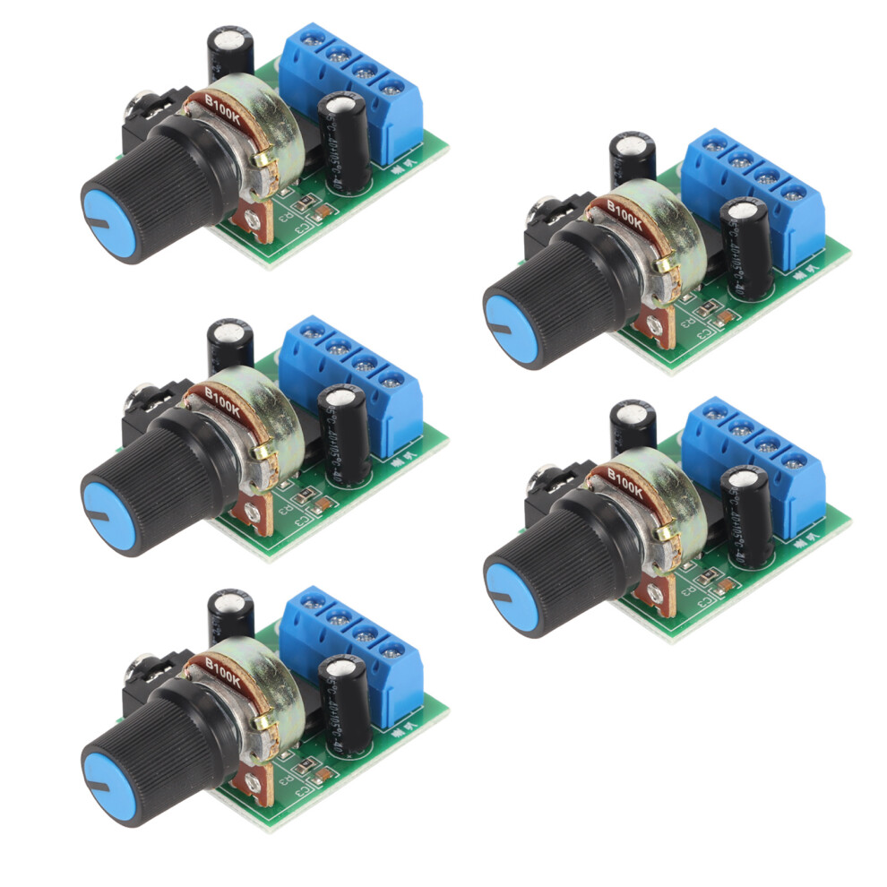 5 Pack Lm386 Amplifier Boards 0.5W-10W Mini Speaker Power Modules Dc 3V-12V 7611332266502