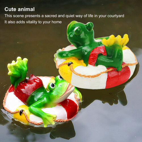 Swimming Ring Frog Garden Decor - Easy Float Resin Ornament 2