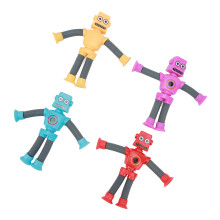 Kids Suction Cup Toys - Telescopic 4PCS Cartoon Robot Puzzle Set
