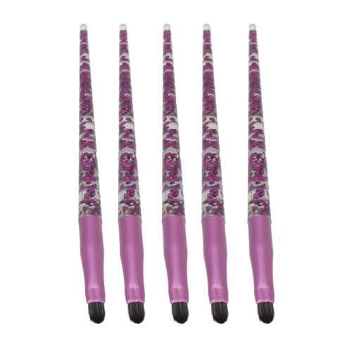 5pcs Soft Lip Makeup Brushes with Glitter Handle for Travelers 1