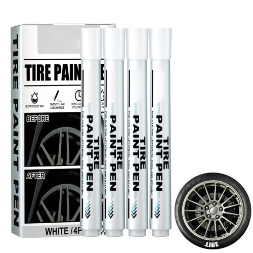 4 Pack White Marker Pen Tire Paint Marker Pen