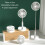 4 Speed USB Floor Fan 3600mAh, Foldable, Quiet, Adjustable Height 4