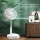4 Speed USB Floor Fan 3600mAh, Foldable, Quiet, Adjustable Height 10