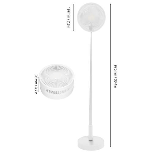 4 Speed USB Floor Fan 3600mAh, Foldable, Quiet, Adjustable Height 1