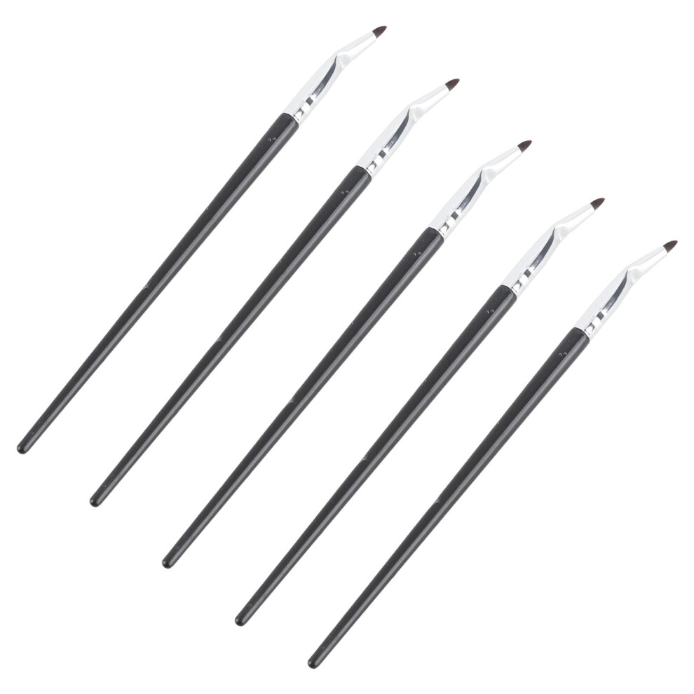 Portable 5pcs Bent Eyeliner Brush Pack for Eyeliner and Concealer