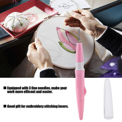 Embroidery Felting Needle Punch Pen with 3 Fine 1