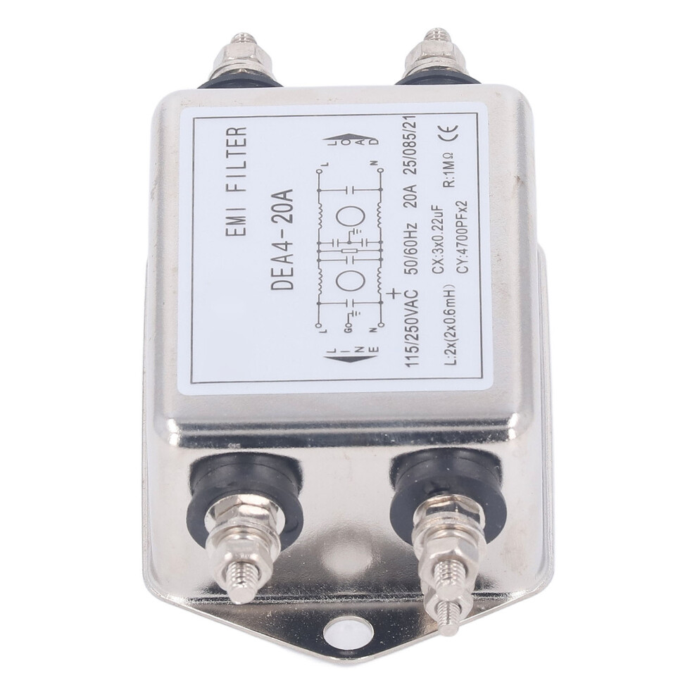 Emi Filter 2 Pole 20A 115V/250V Noise Suppressor For Power Supplies 5001332277271