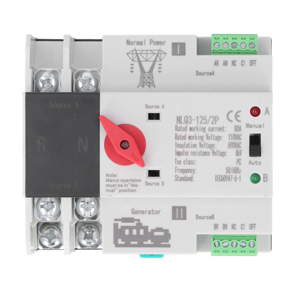 80A Ac110v Automatic Transfer Switch Millisecond Backup Transition 4911332277281
