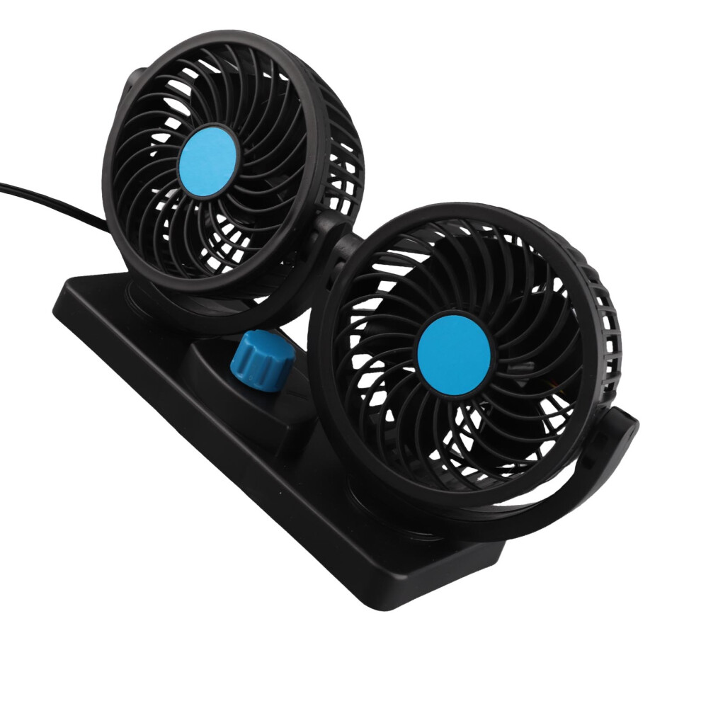 12V Dual Head 360 Rotatable Car Fan Seat Ventilation Cooling Fan 9321332277580