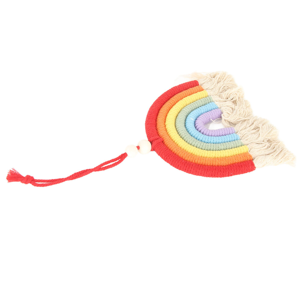 Colorful Weaving Car Pendant Decoration, Cotton Rope, Copper Bell Hangings 9361332284300