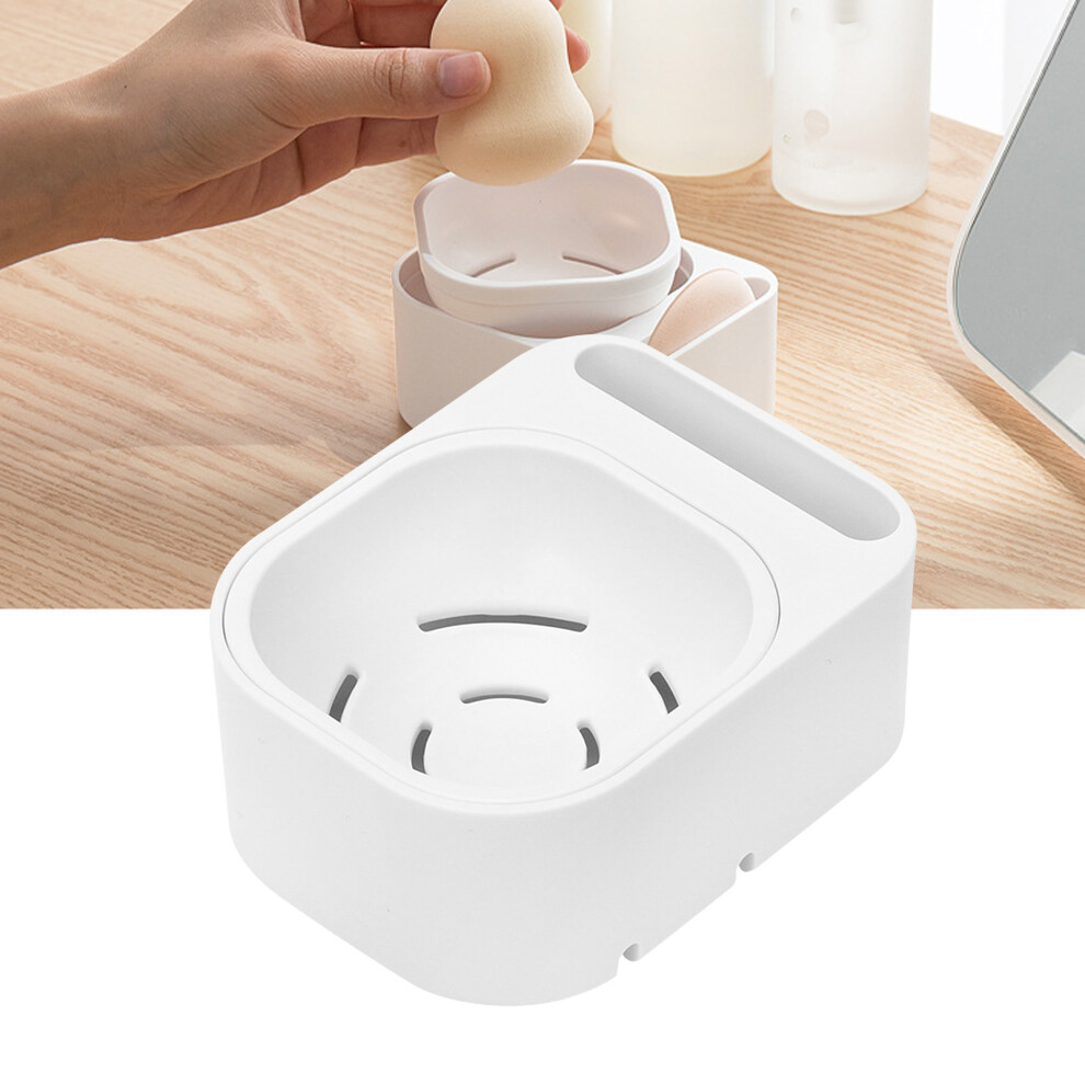 Makeup Sponge Holder with Lid PS Dustproof Drying Rack for Bedroom