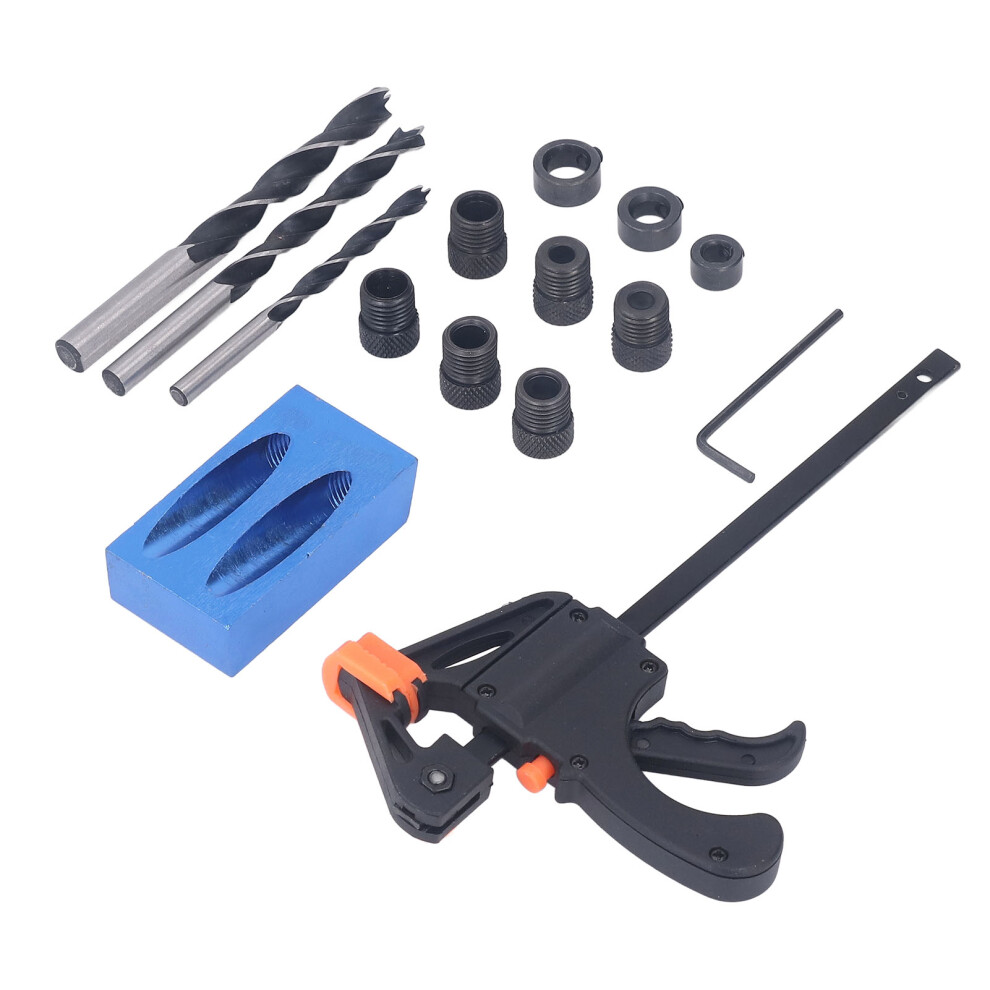 15Pcs Pocket Hole Jig Kit, 15 Aluminum Alloy, For Woodworking 4061332284656