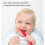 Baby Safe Hohler Silikon-Teether mit Bürste, Rot, 17,5 cm 5