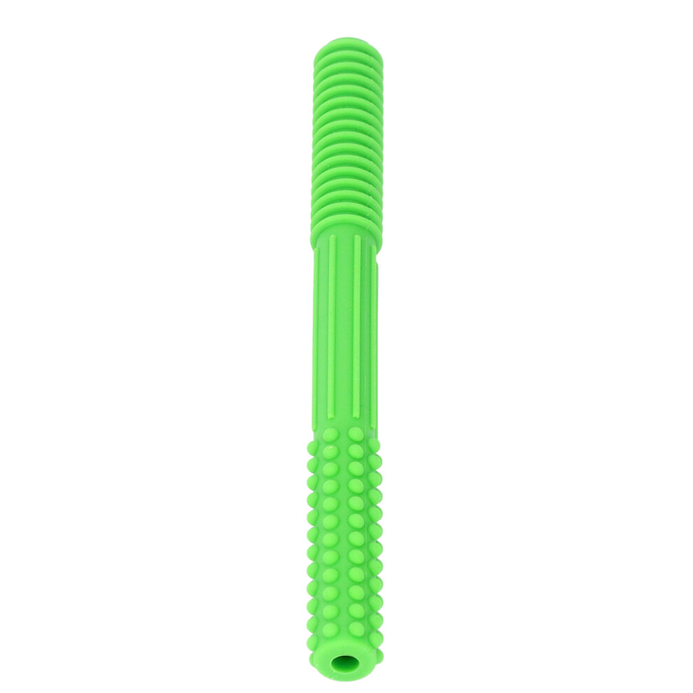 Infant Silicone Chew Teething Tube For Babies And Toddlers Soft Toy Green