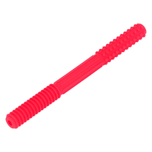 Baby Safe Hohler Silikon-Teether mit Bürste, Rot, 17,5 cm