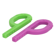 2 Stück Baby P-förmige Silikon-Teether, Weiches sensorisches Kaum Spielzeug, 12,5x4,8cm