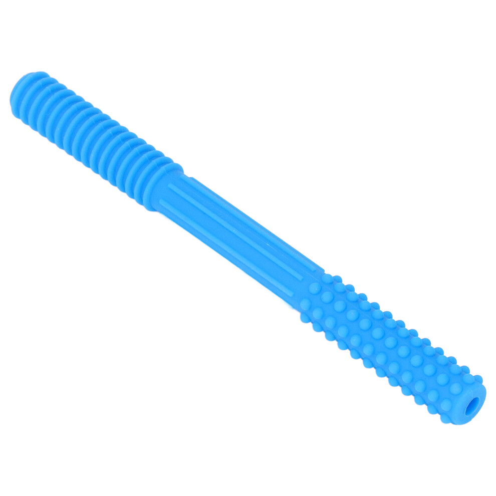 Hollow Silicone Teething Tube for Toddlers Baby Safe Soft Chew Toy Blue