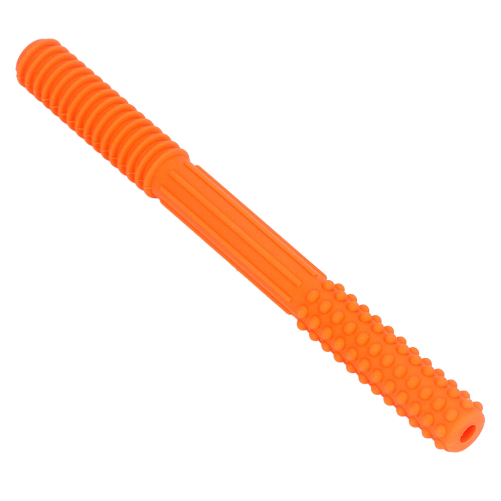 Baby Safe Hollow Silicone Teething Tube for Toddlers, Orange, 17.5cm