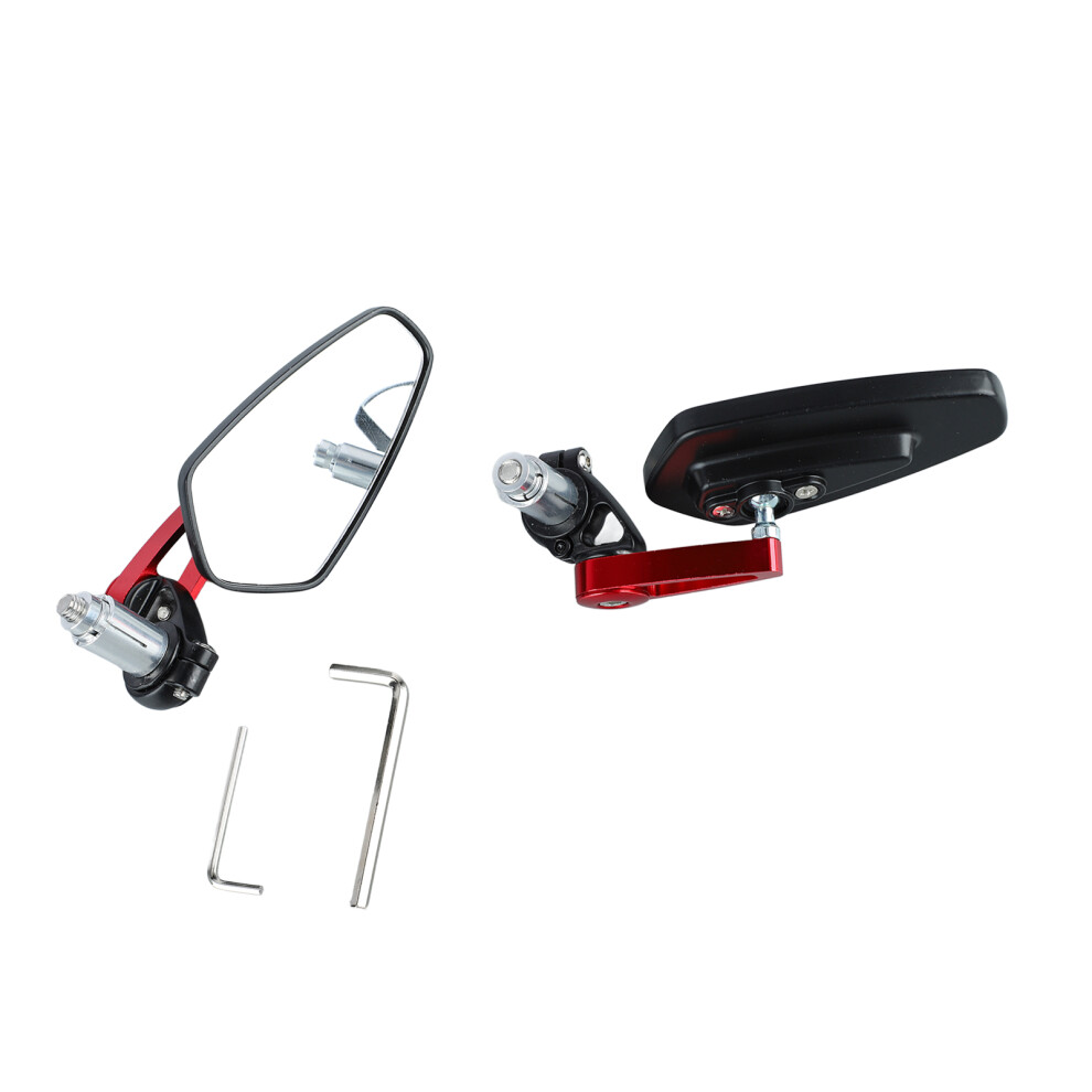360 Rotatable Motorcycle Mirrors In - Universal Handlebar Fit Red 8311332293957