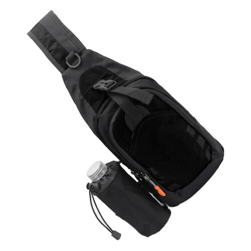 Multifunctional Large Capacity Nylon Sling Backpack 36x17x4cm Black
