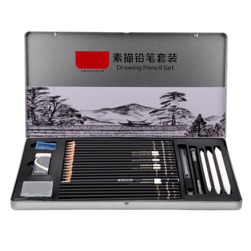 29pcs Drawing Sketch Set Charcoal Pencil with 1