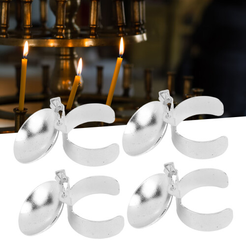 4er Pack automatischer Kerzenlöscher-Ring Silber