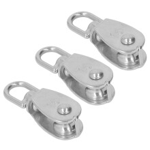 M15 Edelstahl Einfacher Flaschenzugblock, 35 kg, U-Typ, Silber