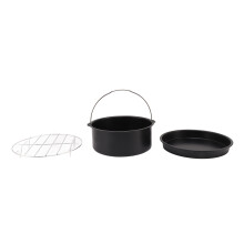 Fritteusen-Zubehör-Set, Edelstahl, Schwarz 6 Zoll
