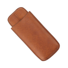 Leder-Humidor-Etui für 2 Zigarren, 18x7,5 cm, schwarz