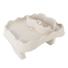 Beige Side Table for Spa: Anti-Slip Removable Clips Drain Holes