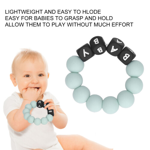 hellgrünes Baby-Silikon-Perlen-Beißarmband 2
