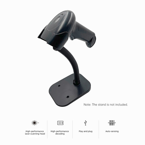 HS10 USB Barcodescanner 165x70x90mm ABS Schwarz