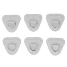 6er-Set PVC-D-Ring Patch Elastikseil Grau 9,3 oz