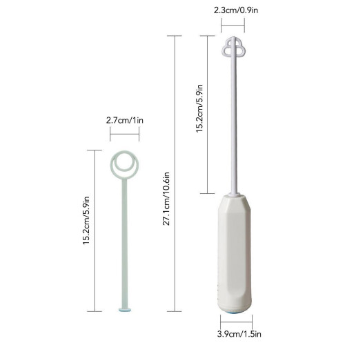 Automatischer Mini-Eierquirl kabellos weiß 3W 2xAA 1